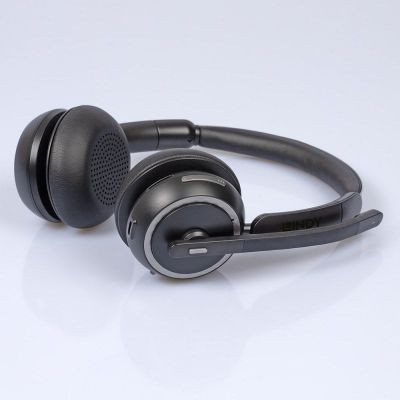 4. Lindy L118 Zestaw słuchawkowy Bezprzewodowy Opaska na głowę Biuro/centrum telefoniczne USB Type-C Bluetooth Podstawka do ładowania Czarny