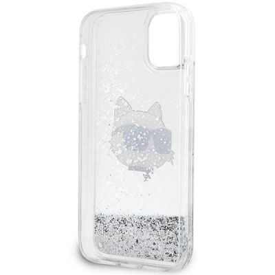 4. Etui Karl Lagerfeld Glitter Choupette Head na iPhone 11 / Xr - srebrne
