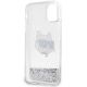 4. Etui Karl Lagerfeld Glitter Choupette Head na iPhone 11 / Xr - srebrne