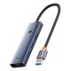 Hub USB-A Baseus UltraJoy Series 4xUSB-A 3.0 1xUSB-C 5V - szary