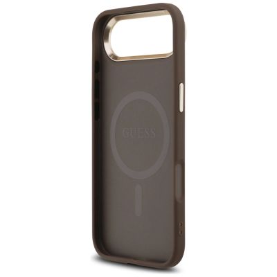 7. Etui Guess 4G Triangle Logo MagSafe na iPhone Air brązowy - złote