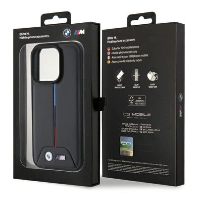 8. Etui BMW Quilted Tricolor na iPhone 15 Pro - czarne