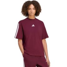 Koszulka damska adidas Essentials 3-Stripes Boyfriend bordowa KF6287