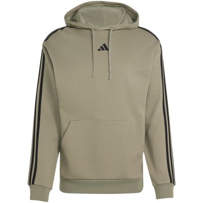 2. Bluza męska adidas Essentials 3-Stripes French Terry Hoodie oliwkowa KY4204
