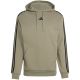 2. Bluza męska adidas Essentials 3-Stripes French Terry Hoodie oliwkowa KY4204