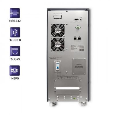 5. Qoltec Zasilacz awaryjny UPS On-line | Pure Sine Wave | 10kVA | 8kW | LCD | USB