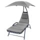 13. LEŻAK FOTEL Z PARASOLEM BERGAMO 200x125x180CM SZARY