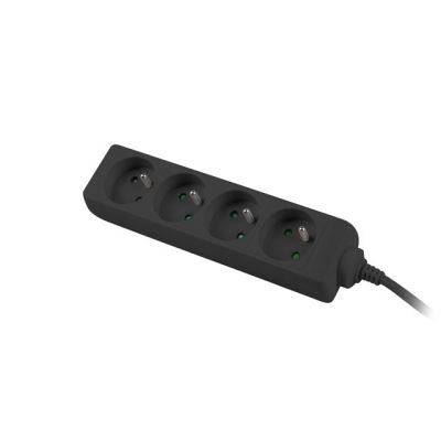 4. Przedłużacz Lanberg PS0-04E-0100-IEC-BK (1m; kolor czarny)