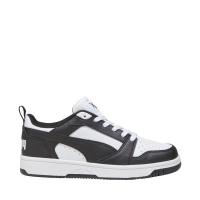 7. Buty dla dzieci Puma Rebound V6 Lo Mid biało-czarne 393833 01