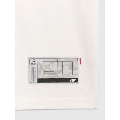 7. T-shirt regular z nadrukiem siatkarskim męski 4F 4FRAW25TTSHM3237-10S