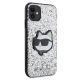 4. Etui Karl Lagerfeld Glitter Choupette Patch na iPhone 11 / Xr - srebrne