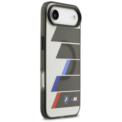 4. Etui BMW M IML Metal Buttons Tricolor Lines MagSafe na iPhone Air - szare