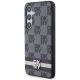 3. Etui DKNY Leather Checkered Mono Pattern & Printed Stripes na Samsung Galaxy S24+ - czarne