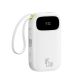 2. Powerbank Baseus EnerFill FC31 QPow3 10000mAh 45W z wyświetlaczem cyfrowym z 2 wbudowanymi kablami USB-C - biały
