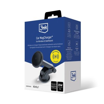 3. Uchwyt samochodowy 3mk Car MagCharger na szybę i deskę rozdzielczą