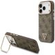 Etui Guess 4G PU Triangle Logo & Stand Camera Magsafe na iPhone 18 Pro / 17 Pro - brązowe