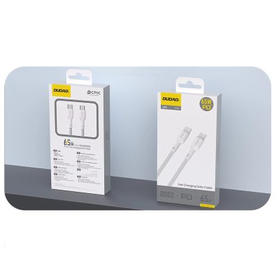 2. Kabel Dudao L9C 65W USB-C - USB-C 1m - biały
