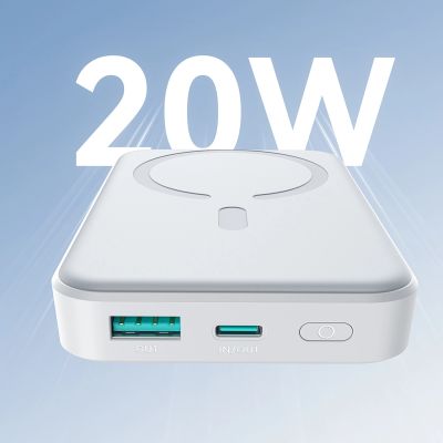 10. Powerbank Joyroom JR-W020 20W 10000mAh MagSafe + kabel USB-C - USB-C 0.25m - biały