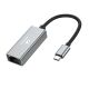 2. Adapter sieciowy Wozinsky WAU-45C Ethernet karta sieciowa LAN Gigabit RJ45 1000 Mb/s USB-C - szara