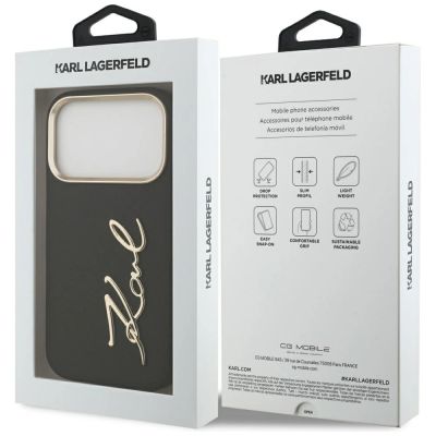 8. Etui Karl Lagerfeld Karl Script Logo na iPhone 17 Pro - czarne