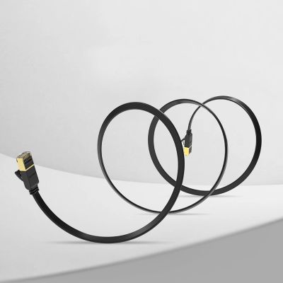 10. Ugreen kabel sieciowy internetowy Ethernet patchcord U/FTP Cat. 7 10Gb/s płaski 0.5m czarny (NW106)