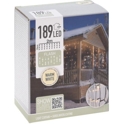 3. LAMPKI CHOINKOWE KURTYNA ŚWIETLNA 200x70CM ZEW LED CIEPŁY BIAŁY FLASH