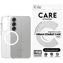 Etui CARE by PanzerGlass Flagship Urban Combat White QI do Samsung Galaxy S25+ - przezroczysty