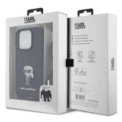 7. Etui Karl Lagerfeld Crossbody Saffiano Monogram Metal Pin Karl & Choupette na iPhone 15 Pro - czarne