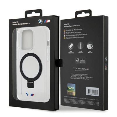 8. Etui BMW Ring Stand M Collection MagSafe na iPhone 15 Pro - przezroczysty