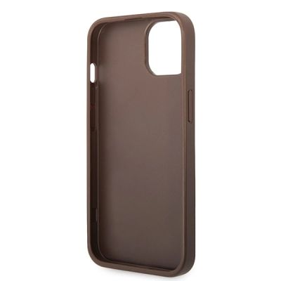 7. Etui Guess 4G Big Metal Logo do iPhone 15 - brązowe