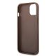 7. Etui Guess 4G Big Metal Logo do iPhone 15 - brązowe
