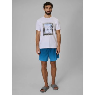 4. T-shirt regular z nadrukiem męski 4F 4FWSS26TTSHM3034-10S