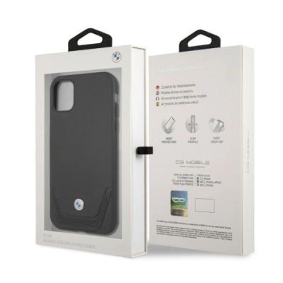 8. Etui BMW Leather Perforate na iPhone 11 / Xr - czarne