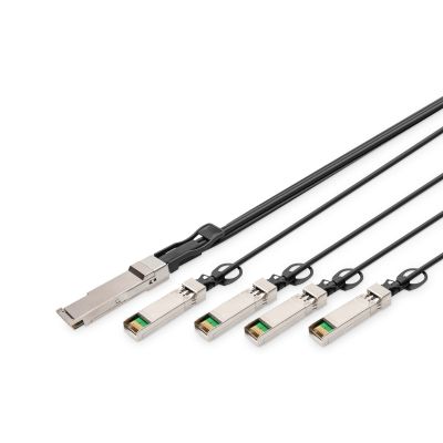 2. Digitus Kabel bezpośrednio podłączany 40G QSFP+ do 4 x SFP+ 1 m
