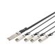 2. Digitus Kabel bezpośrednio podłączany 40G QSFP+ do 4 x SFP+ 1 m