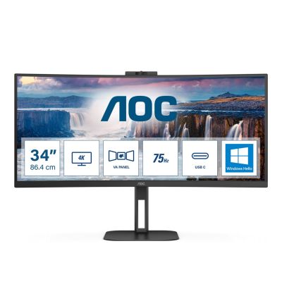 11. AOC V5 CU34V5CW/BK LED display 86,4 cm (34") 3440 x 1440 px Wide Quad HD Czarny