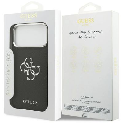 8. Etui Guess Grained Big 4G Classic Logo na iPhone 17 Pro Max - czarne