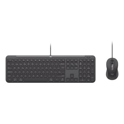 6. Logitech 920-013343 klawiatura Dołączona myszka Dom/Biuro USB QWERTZ Niemiecki Grafitowy