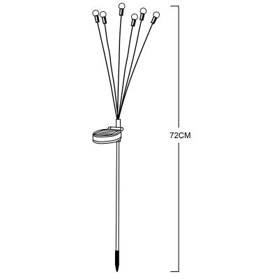 13. LAMPA SOLARNA TAŃCZĄCE NA WIETRZE KULECZKI KOLOROWE 6 LED 72CM