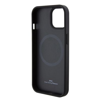 7. Etui BMW Signature Logo Imprint MagSafe do iPhone 15 - czarne