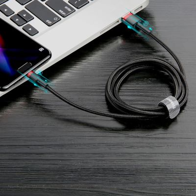11. Kabel Baseus Cafule USB-A / USB-C QC 3.0 3A 0.5 m - czarno-czerwony
