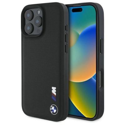 Etui BMW Smooth Rubber Logo na iPhone 16 Pro Max - czarne