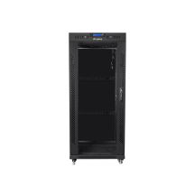 LANBERG SZAFA STOJĄCA RACK 19" 27U 600X800 DRZWI SZKLANE LCD CZARNA FF01-6827-12BL (FLAT PACK)