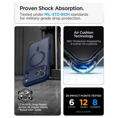 10. Etui Spigen Ultra Hybrid MagSafe na iPhone 18 Pro Max / 17 Pro Max - ciemnoniebieskie