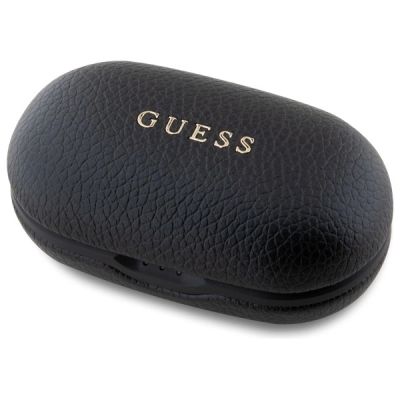 2. Słuchawki Bluetooth Guess Grained Classic Logo TWS + stacja dokująca - czarne