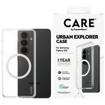 Etui CARE by PanzerGlass Urban Explorer Transparent w. White Qi na Samsung Galaxy S26 - przezroczyste