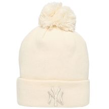 New Era Wmns Metallic Bobble Beanie New York Yankees Hat 60691357 Beżowe One size