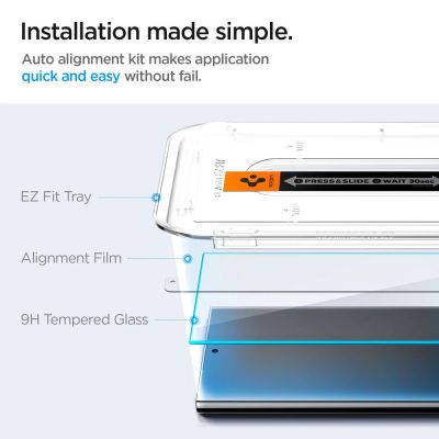 8. Szkło hartowane Spigen Glas.tR EZ Fit na Samsung Galaxy S24 Ultra - 2 szt.
