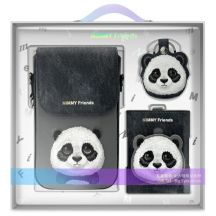 Zestaw Nimmy Big Eyed Pet 2.0 Panda 3w1 torebka na telefon + portfel + etui na lokalizator - czarny
