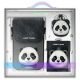 Zestaw Nimmy Big Eyed Pet 2.0 Panda 3w1 torebka na telefon + portfel + etui na lokalizator - czarny